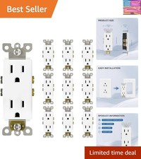 15-Amp Decorator Receptacle Outlet 10 Pack - Non-Tamper-Resistant, 125V/1875W...