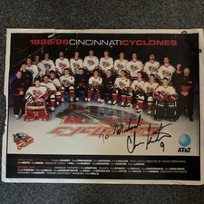 Chris Kontos Autographed Cincinnati Cyclones Team Photo 
