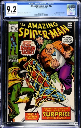 Amazing Spider-Man #85 CGC 9.2 OWW NM- Marvel Comics 1970 Kingpin Silver Age v1