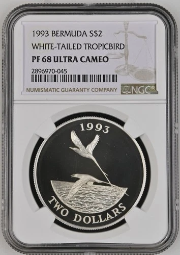 Bermuda 1993 White-Tailed Tropicbird S$2 NGC PF68 UC