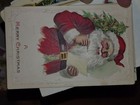 Vintage Christmas Greeting Cards Lot Santa Claus Holly Embossed — photo 6