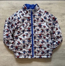 Marvel Spider-Man Kids Puffer Jacket Gray Blue Red Hooded Insulated Full Zip