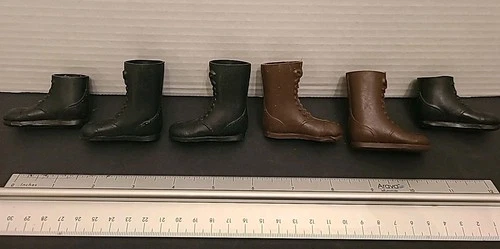 Vintage GI Joe 12" Brown Black Boots 3 Sets