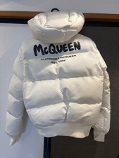 Alexander McQueen women's hooded down jacket in white, size L