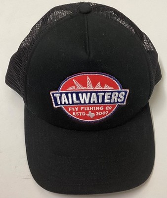 Simms Fishing Tailwaters Hat Cap Mesh Snapback Patch Trucker Black Outdoors NWOT