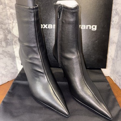 Alexander Wang Diablo Ankle Boots US 6.5 EU 36.5 NIB Black Leather MSRP $750