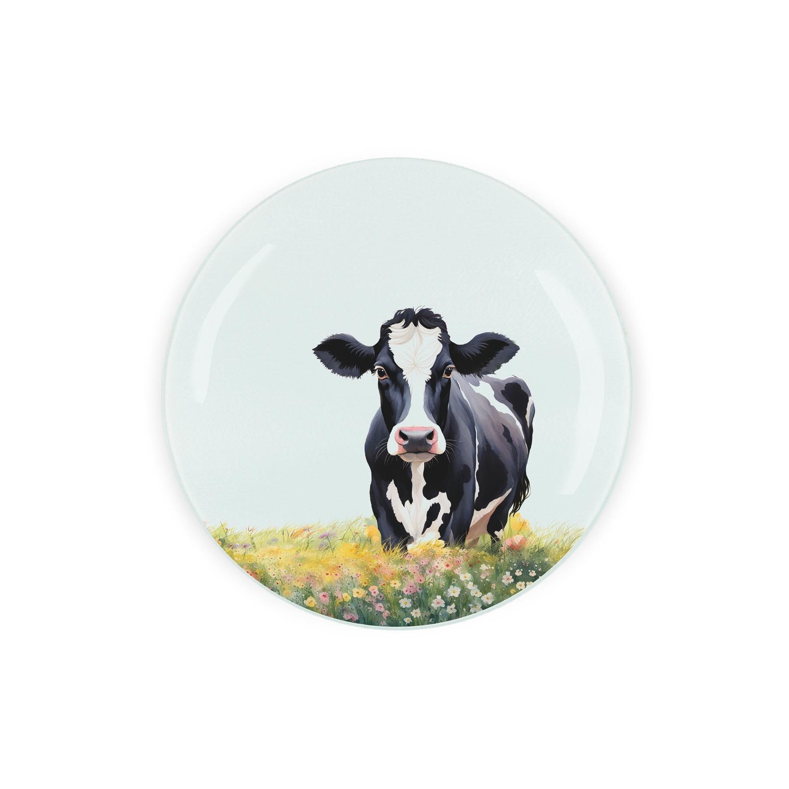 Friesian Cow Round Pot Stand - Farm Animals Kitchen Trivet/Cutting Board Gift