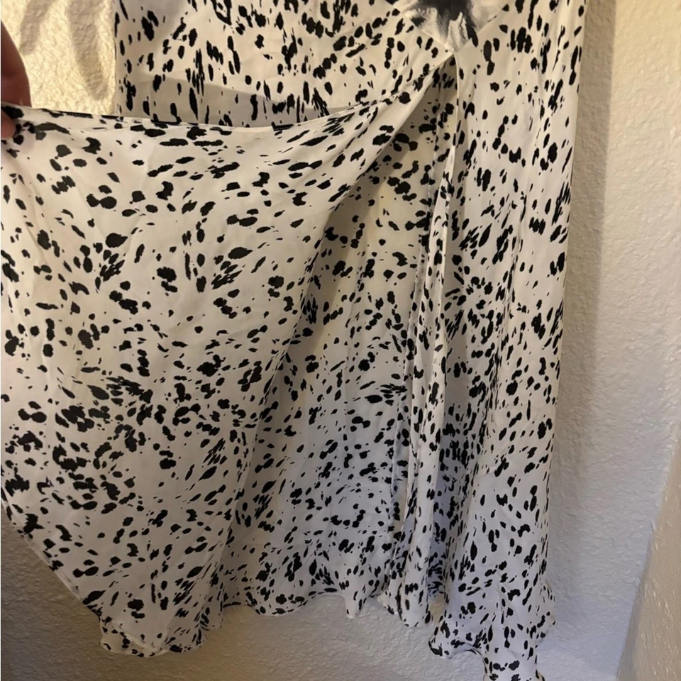 HAUTE HIPPIE silk mixed floral dot animal print maxi skirt slit Women M - Image 4 of 4