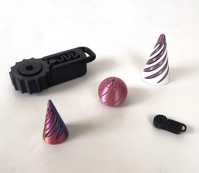 3D Printed Fidget Toy Lot Ball Spinner Lg & Small Cone AND X-Lg & Smal Clickers