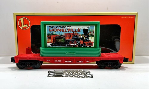 Coche plano Lionel 6-36064 calibre O con carga de 2 vallas publicitarias LN/caja | Condition: Used