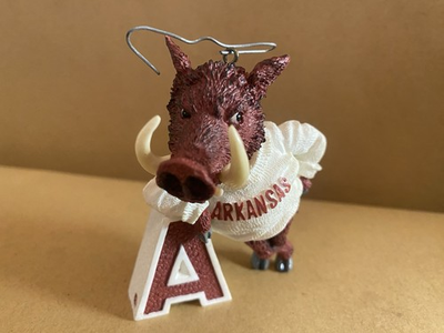 #ad Vintage Arkansas Razorbacks Big Red Mascot Resin Christmas Ornament NCAA Hog $149.99