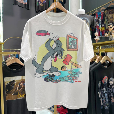 90s Tom And Jerry Washed T-Shirt White M