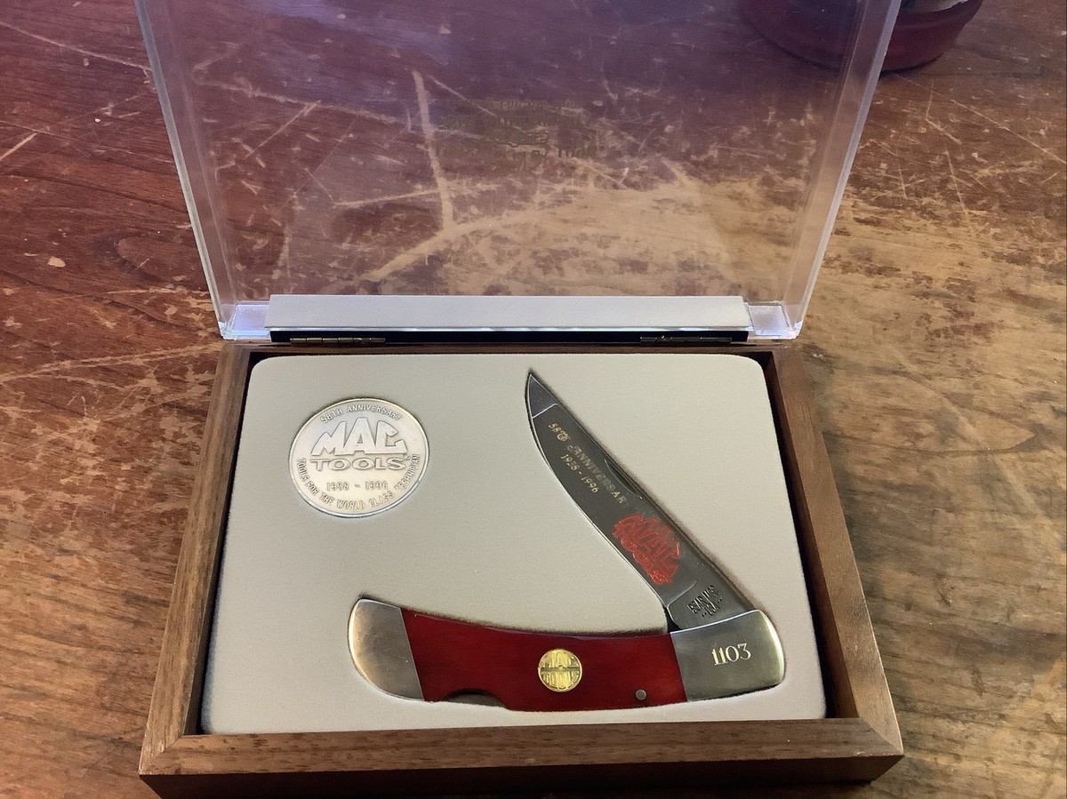 Mac Tools 58th Anniversary Collector Bear Pocket Knife & Case