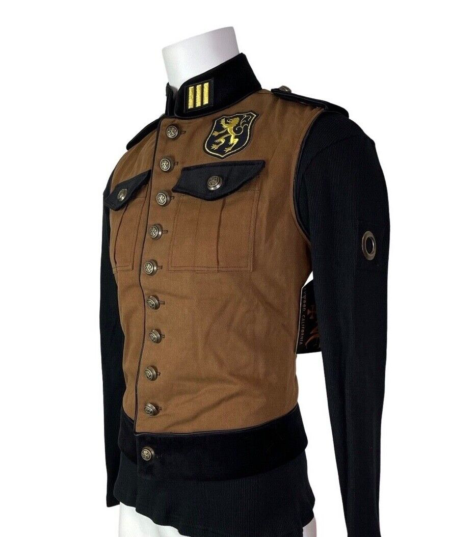 SHRINE GOTH ROYAL MARINE VEST BROWN JACKET MILITARY UNIFORM ROCK BAND ...