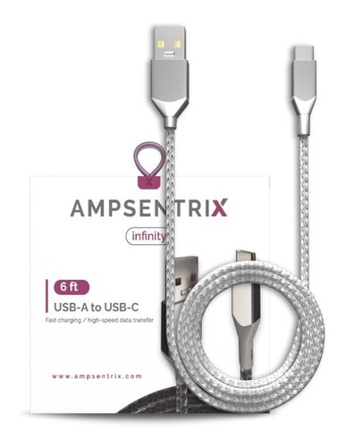 Ampsentrix 100 Watt-6 ft High Speed Charging USB Type C To USB Type A Cable 5V - Picture 11 of 16