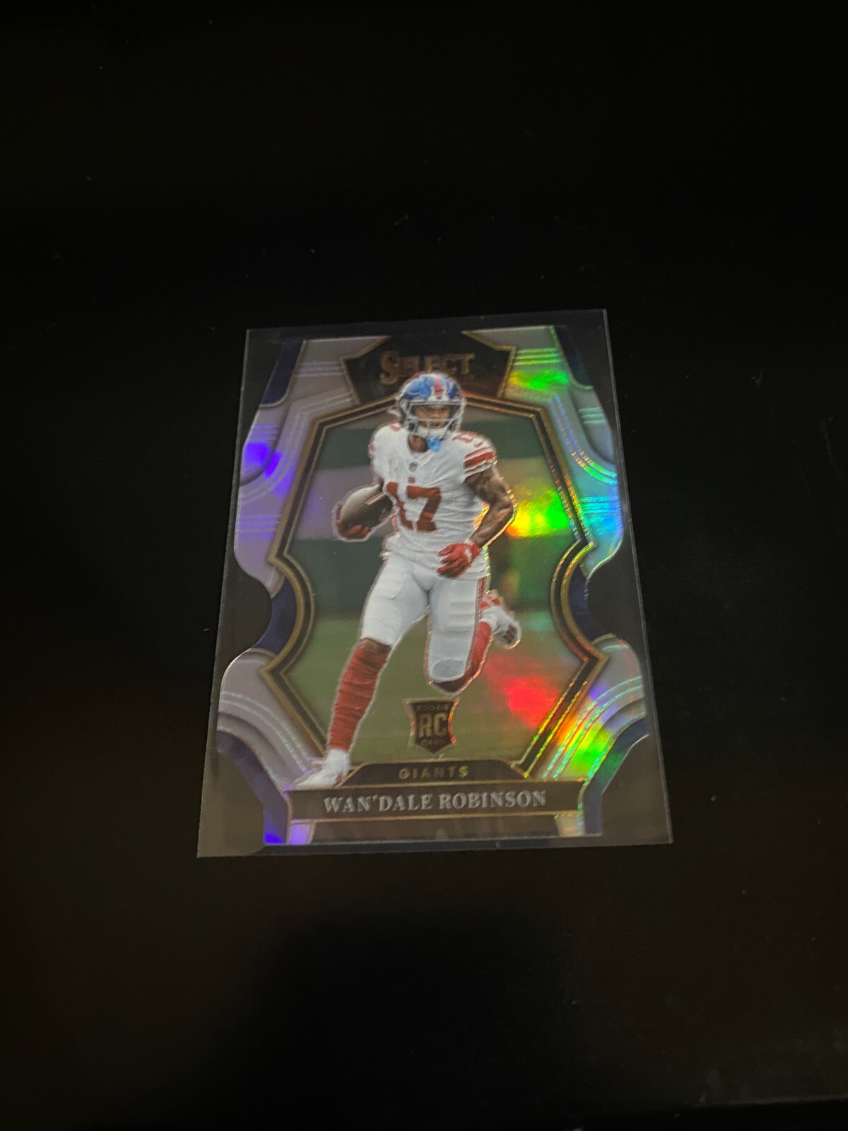 Wan'Dale Robinson 2022 Select Premier Level Silver Prizm RC Die Cut Giants 174