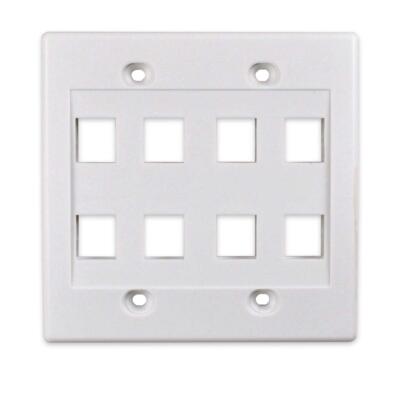8port Keystone Wall Plate 2gang Compatible With Standard Keystone Jack And Modul