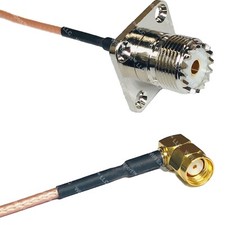 RG316 UHF Female Flange to RP-SMA MALE ANGLE RF Cable Rapid-SHIP LOT