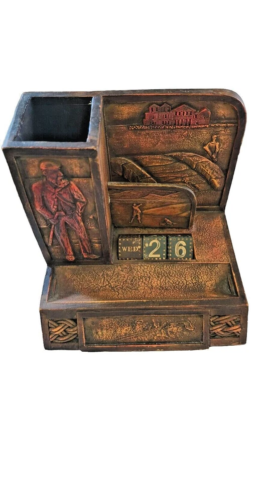 Lápiz de golf vintage años 70, tarjeta de visita, calendario organizador de escritorio caddie Foto 4 de 4