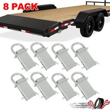 8 Pcs For Standard 2x4 Heavy Duty Trailer Stake Pocket D Ring Zinc Coated