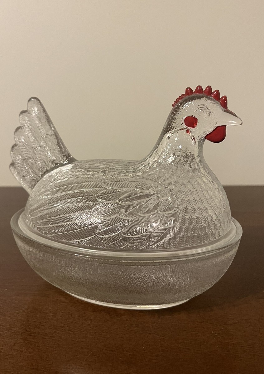 【送料無料】インディアンガラス 小物入れ ニワトリ Hen on Nest 送料無料】インディアンガラス 小物入れ ニワトリ Hen on Nest