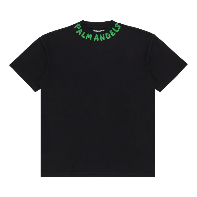 Palm Angels Seasonal Logo Tee BlackGreen Fluorescent 66490₽
