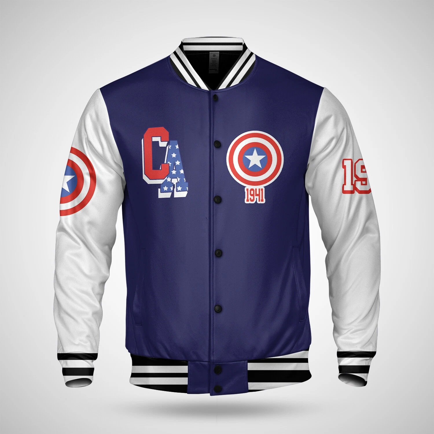 Personalized Captain America Superheroes Baseball Jacket for Fans
