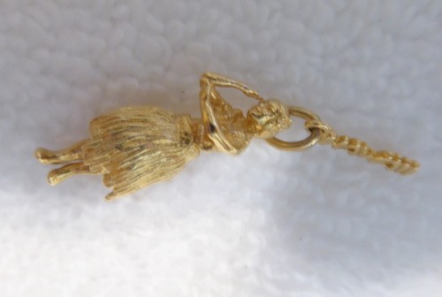 Vintage 14K Gold Figural 3D Hawaiianischer Hula Tänzer Charm - Bewegliche Beine & Rock VR - Bild 5 von 5