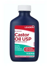 (4PK) Leader Castor Oil 100% USP, 4 Fl Oz 096295137750VL