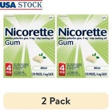 2 Pack Nicotine Gum Stop Smoking Aid 4mg Fresh Mint 170 Counts3 Chewing Gum New