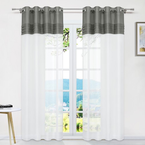 Cortina Cortina Casa de Campo con Ojales Cinta Rizada Salón Tiendas Blanco Azul Rosa