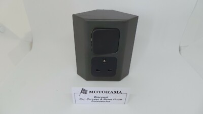 CBE/C-LINE 240 VOLT STECKDOSE & 12V EINZELSCHALTER 2-FACH ECK/WINKEL EINBAU GRAU
