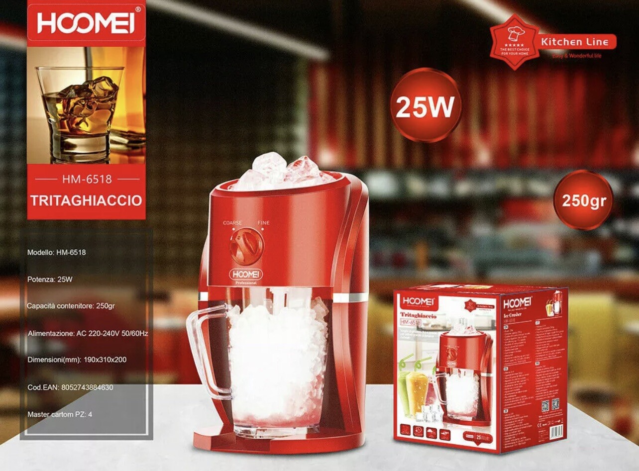 Macchina Tritaghiaccio Elettrica 25W Caraffa da 250Gr Granite Cocktails HM-6518