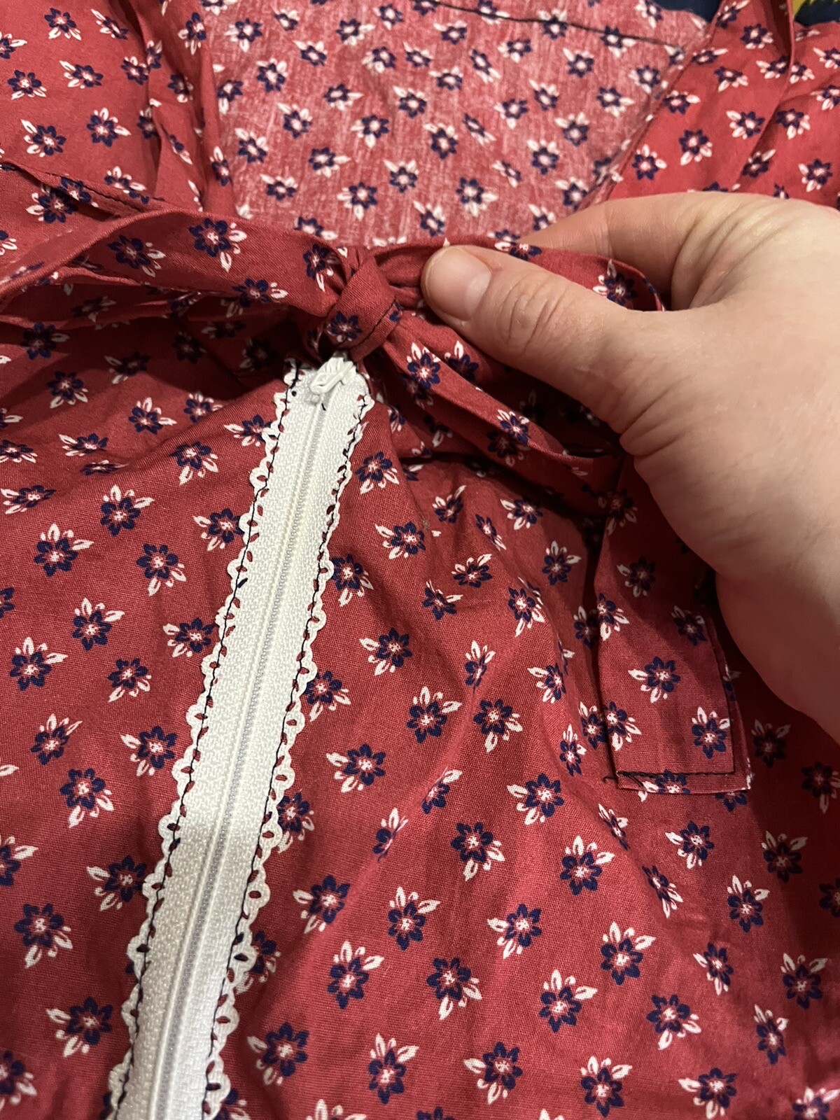 Handmade Floral Patchwork Blouse Sz M - image 2