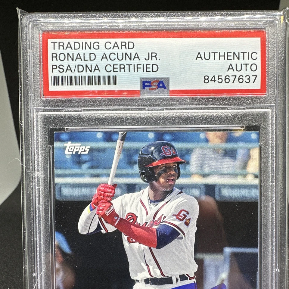 RONALD ACUNA JR 2018 Topps Pro Debut #1 AUTO Rookie RC Minor League  PSA 🔥🔥 - Image 2 of 4