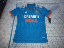 MENS MEDIUM ADIDAS BLUE INDIA CRICKET TINA POLO SHIRT - NWT