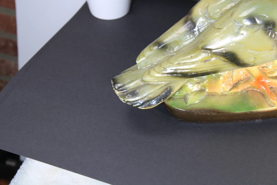 Antique french art deco chalkware pigeon bird statue 1930  - image 4 of 4