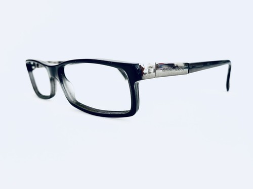 Giorgio Armani Clear Smoke Gray Lucite Rectangular Glasses Italy 56 17 140
