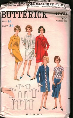 4060 Vintage Butterick SEWING Pattern Misses 1960s Coat Jacket