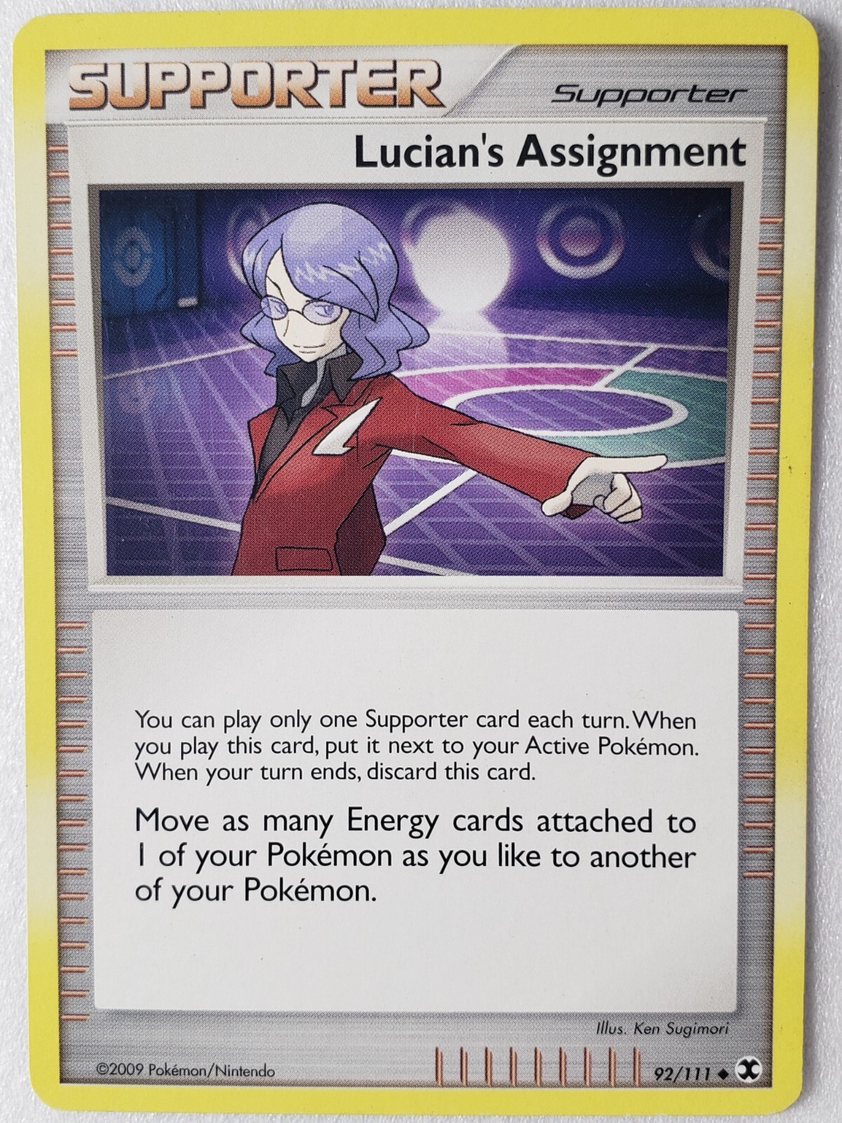 Lucian's Assignment 92/111 LP - Rising Rivals Pokemon Card - Ken Sugimori Art
