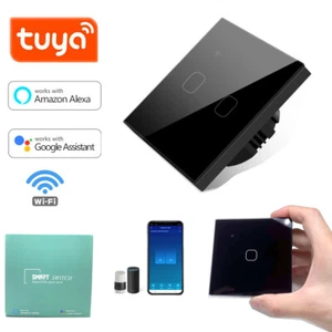 Interrupteur intelligent Wifi 220V 240V Lampe murale de panneau en verre tactile pour Google Home Tuya