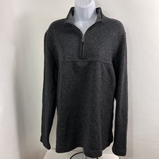 Van Heusen Flex 1/4 Zip Pullover Men's XL Gray Long Sleeve Mock Neck Athletic