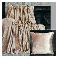Throw over bedspread Shiny Crushed Velvet Sofa or bed Cushion Cover 8 colours