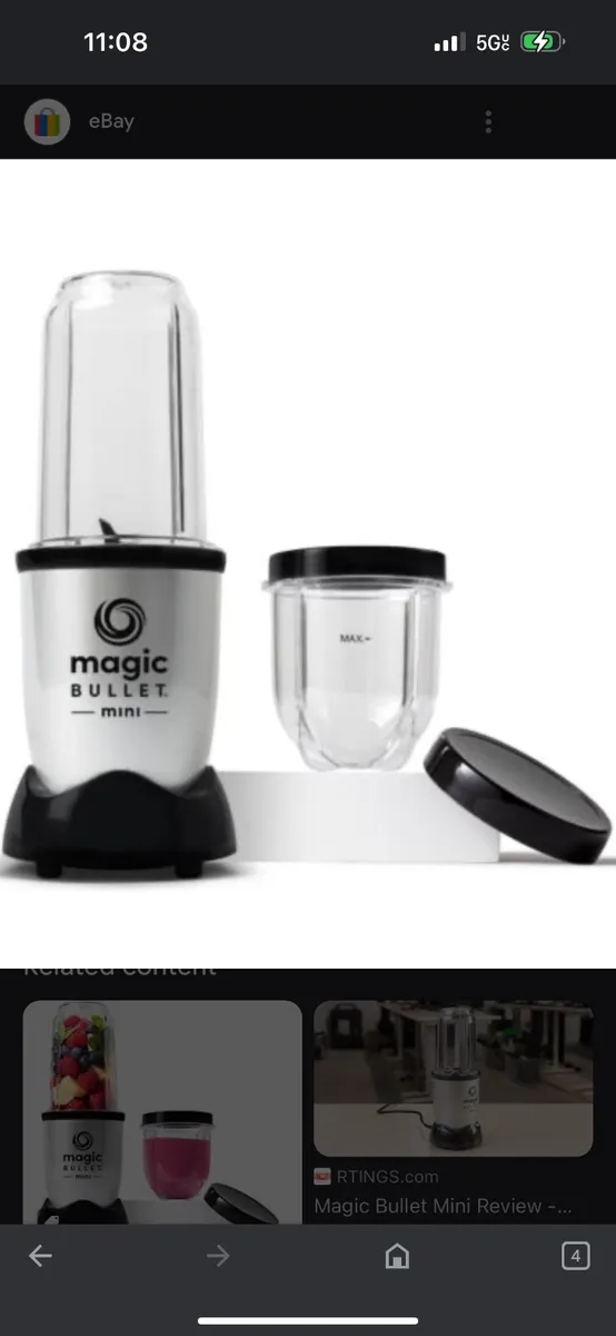 Magic Bullet Mini Compact Personal Blender Silver / Black Free