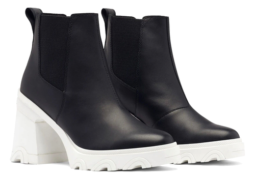 Sorel Damen Brex Absatz Chelsea Bootie wasserdicht Leder Stiefel schwarz Größe 7 - Bild 1 von 6