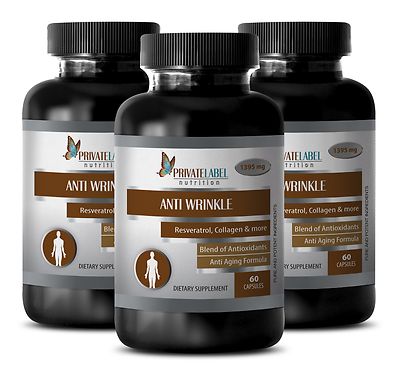 Organic grape seed - ANTI WRINKLE COMPLEX 1395mg - antioxidant health - 3 Bottle