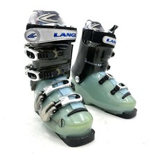 Lange Exclusive 90 Black Green Downhill Alpine Ski Boots Women's Size 23.5