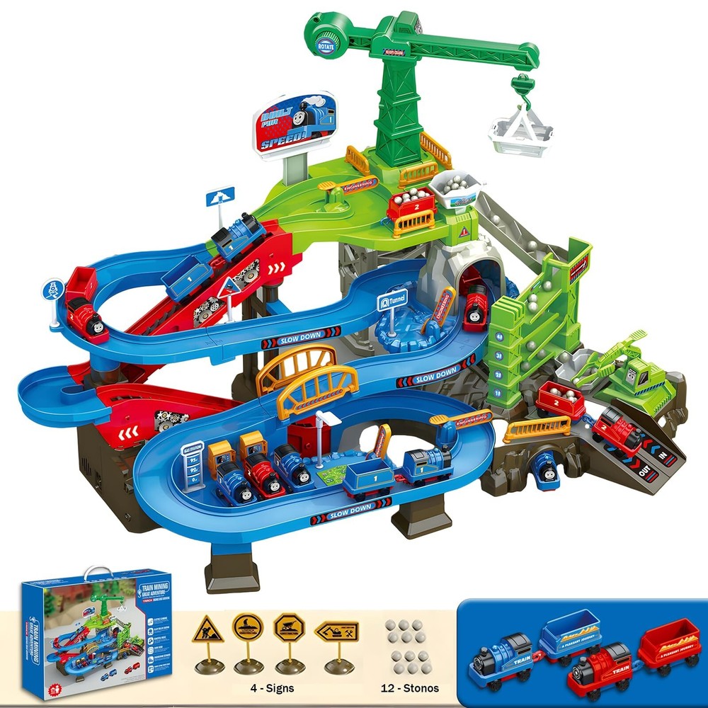 Exciting Construction Vehicle Race Car Track Set for Kids Ages 3-8 – Perfect Gift