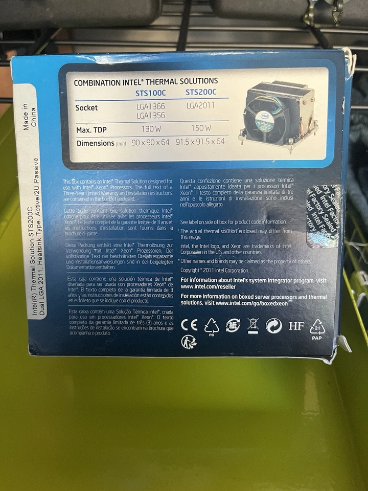 NEW Intel Series STS200C BXSTS200C Thermal Solution Heatsink For Xeon LGA2011 - Image 3 of 3
