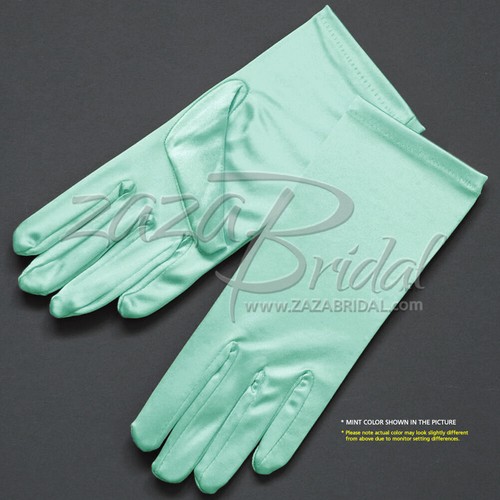 Guantes de vestir de satén elásticos brillantes 2BL - longitud de muñeca, varios colores - Imagen 12 de 30
